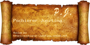 Pschierer Jusztina névjegykártya